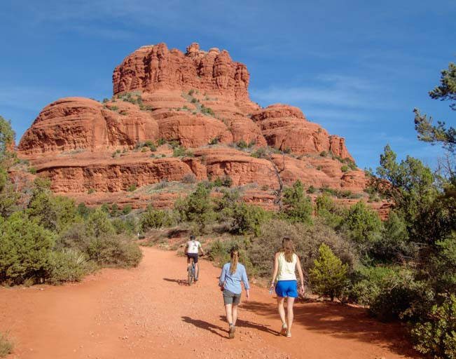 Shared Trail Experience: Hiking and Biking on Bell Rock Pathway, Sedona, Arizona