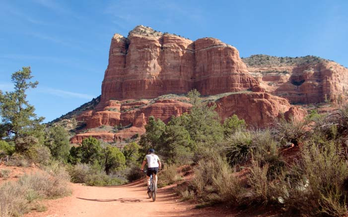 Cyclists Enjoying the Bell Rock Pathway in Sedona, Arizona