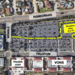 Rock Church Point Loma Liberty Station Donation Drop-off Map: Find the designated parking lot across from Vons for donating supplies to LA fire relief at The Rock Church Point Loma campus.