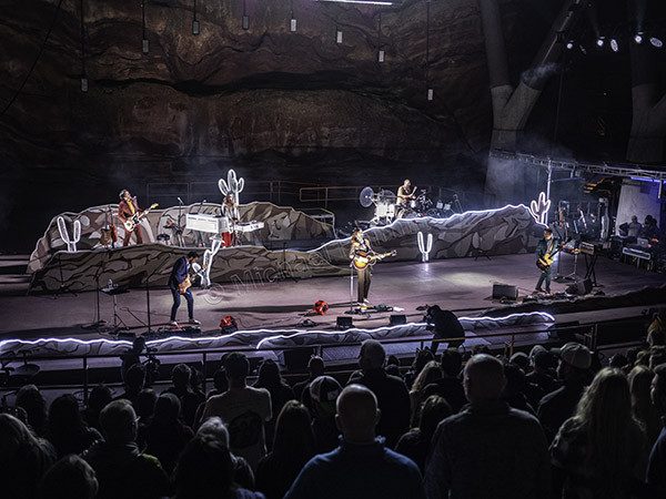 Emotional moment near the end of the Lord Huron concert at Red Rocks, capturing the crescendo of energy and excitement.