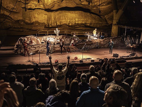 Lord Huron taking a final bow on stage at Red Rocks Amphitheater after an energized two-hour sold-out performance.