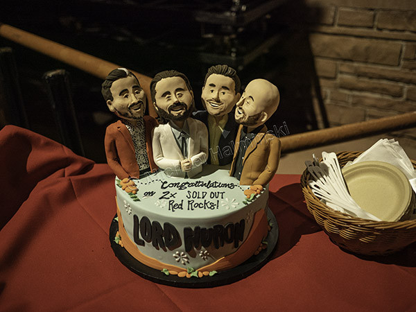 Celebratory cake shared with family and friends after Lord Huron's successful Red Rocks Amphitheater concerts.