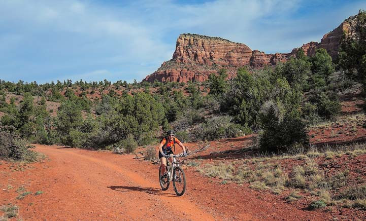 Exhilarating Mountain Biking on Bell Rock Pathway, Sedona, Arizona, with Dynamic Views