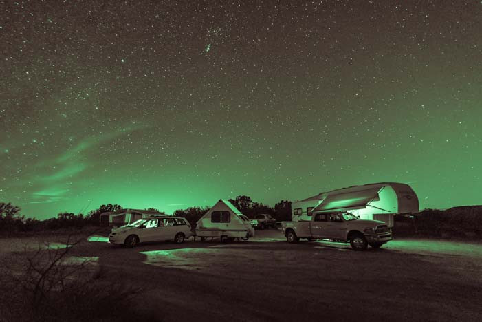 RV Camping Under Sedona Stars, Arizona, After a Day on Bell Rock Pathway