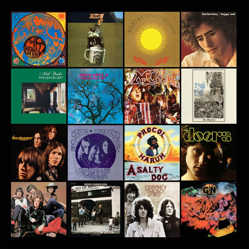 alt text: Collage of more 60s rock albums including The Beach Boys, The Doors, and Bob Dylan