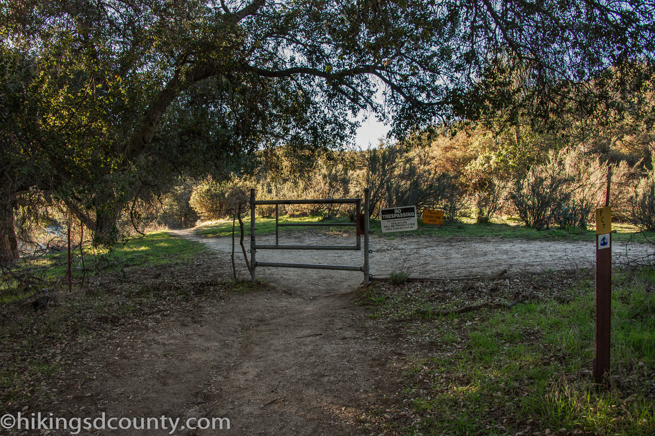 Navigating gates and signage on Eagle Rock Pacific Crest Trail section