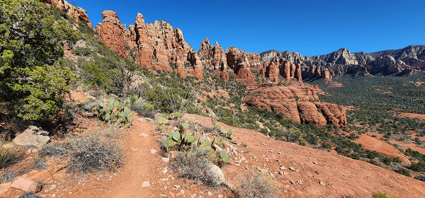 Well-trodden social trail leading hikers towards Snoopy Rock in Sedona, Arizona