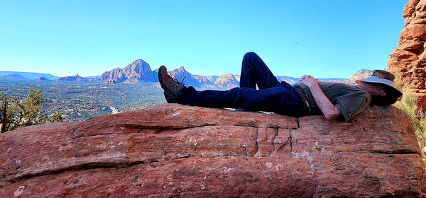 Solitude and panoramic views from the top of Snoopy Rock in Sedona, Arizona