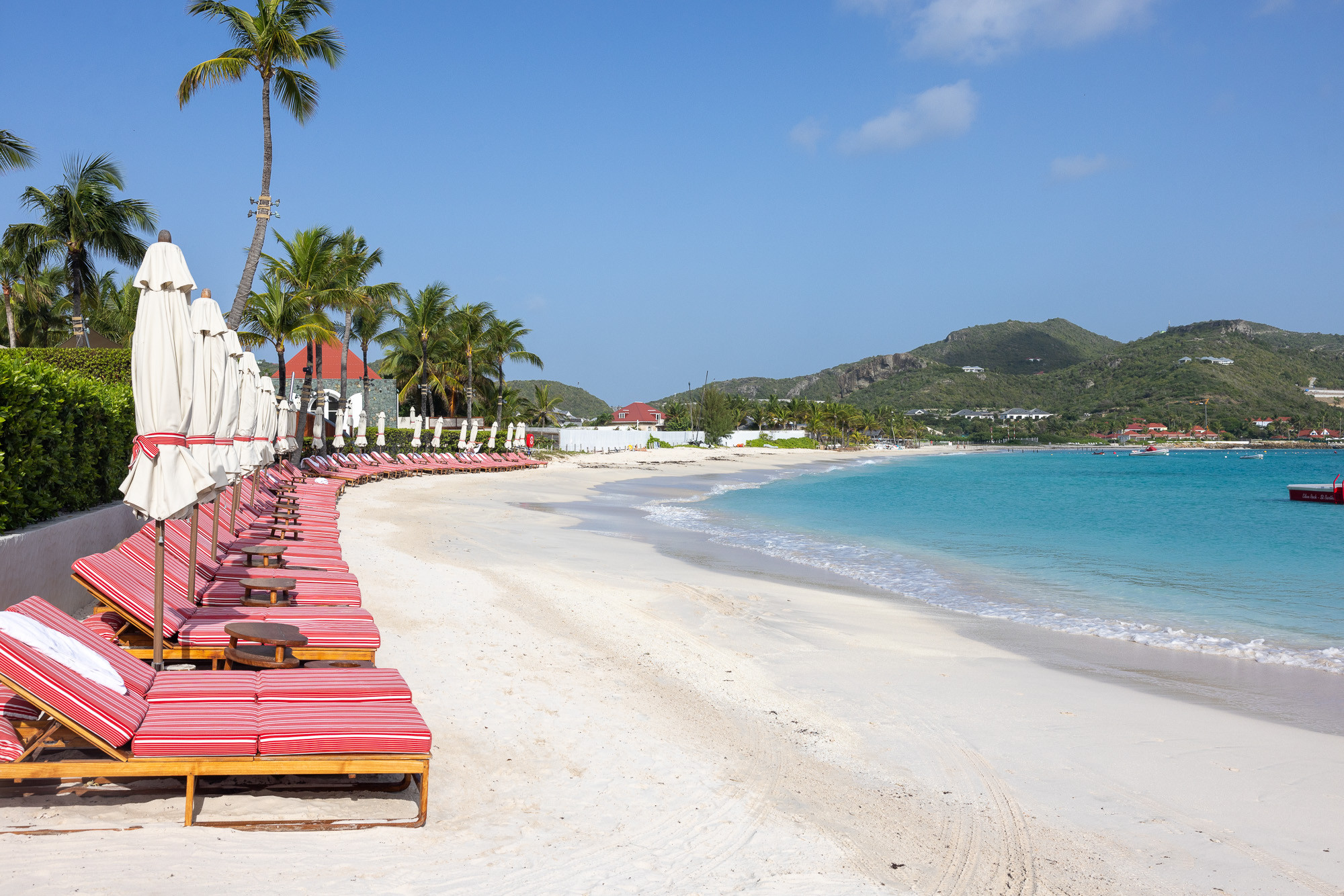 Breakfast buffet at Eden Rock St Barths with fresh pastries and fruits