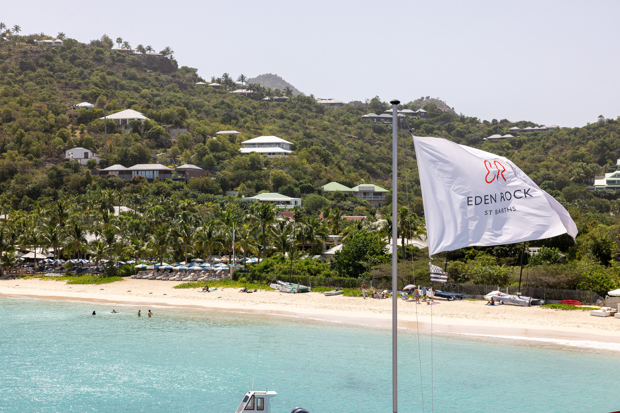 Yoga deck at Eden Rock St Barths overlooking the Caribbean Sea