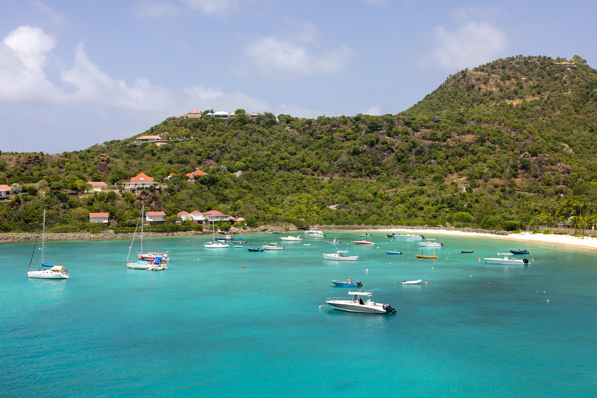 Arrival at Eden Rock St Barths with turquoise waters and pristine beach