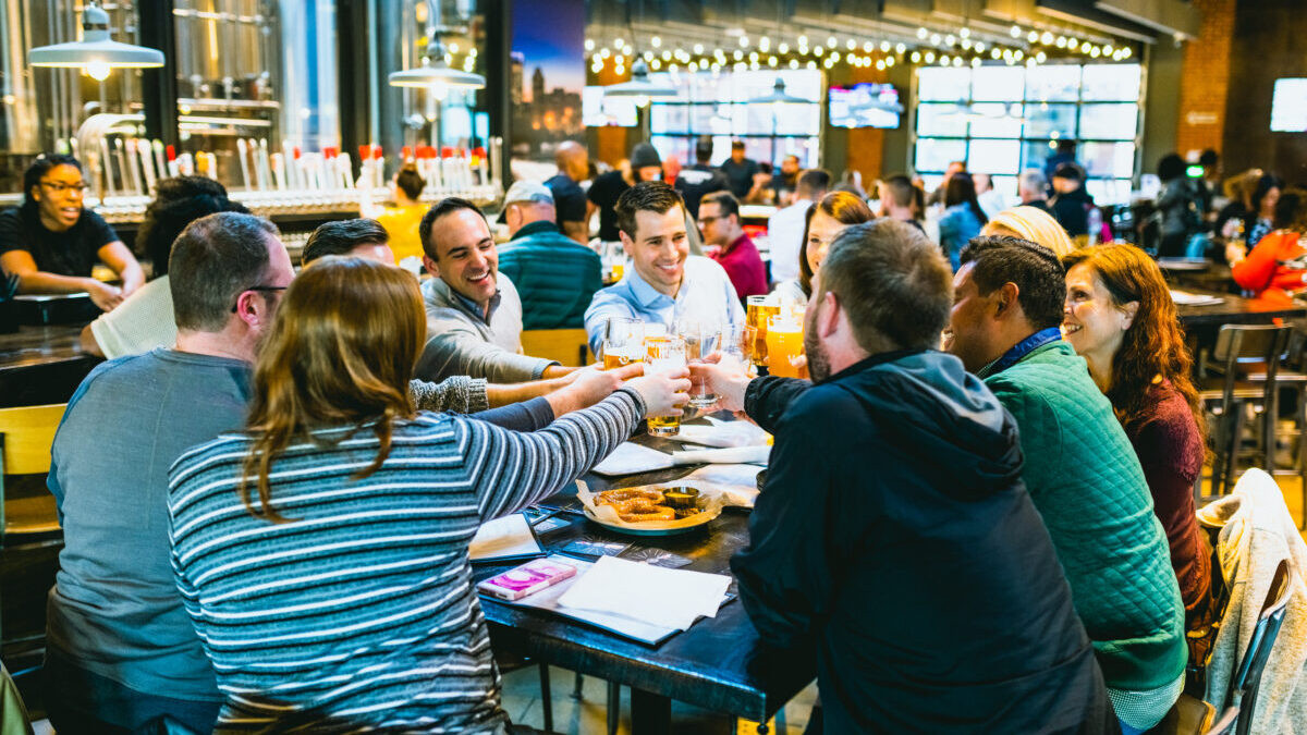 Interior of Brewers at 4001 Yancey, featuring a wide selection of craft beers and Bold Rock beverages.