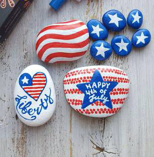 4th of July Rock Painting Ideas for Independence Day