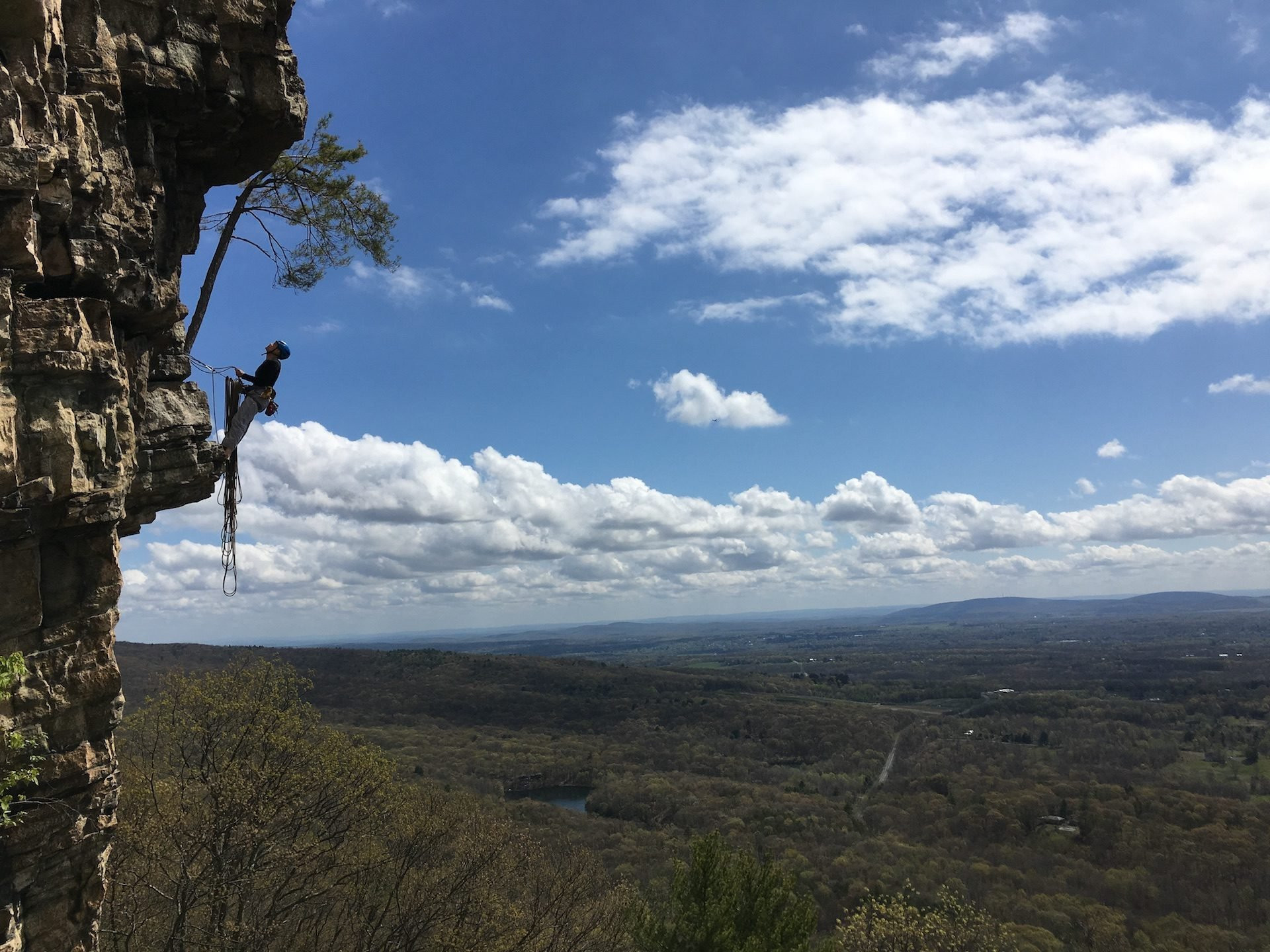 Scenic views from The Gunks, highlighting the beauty of outdoor rock climbing near NYC.