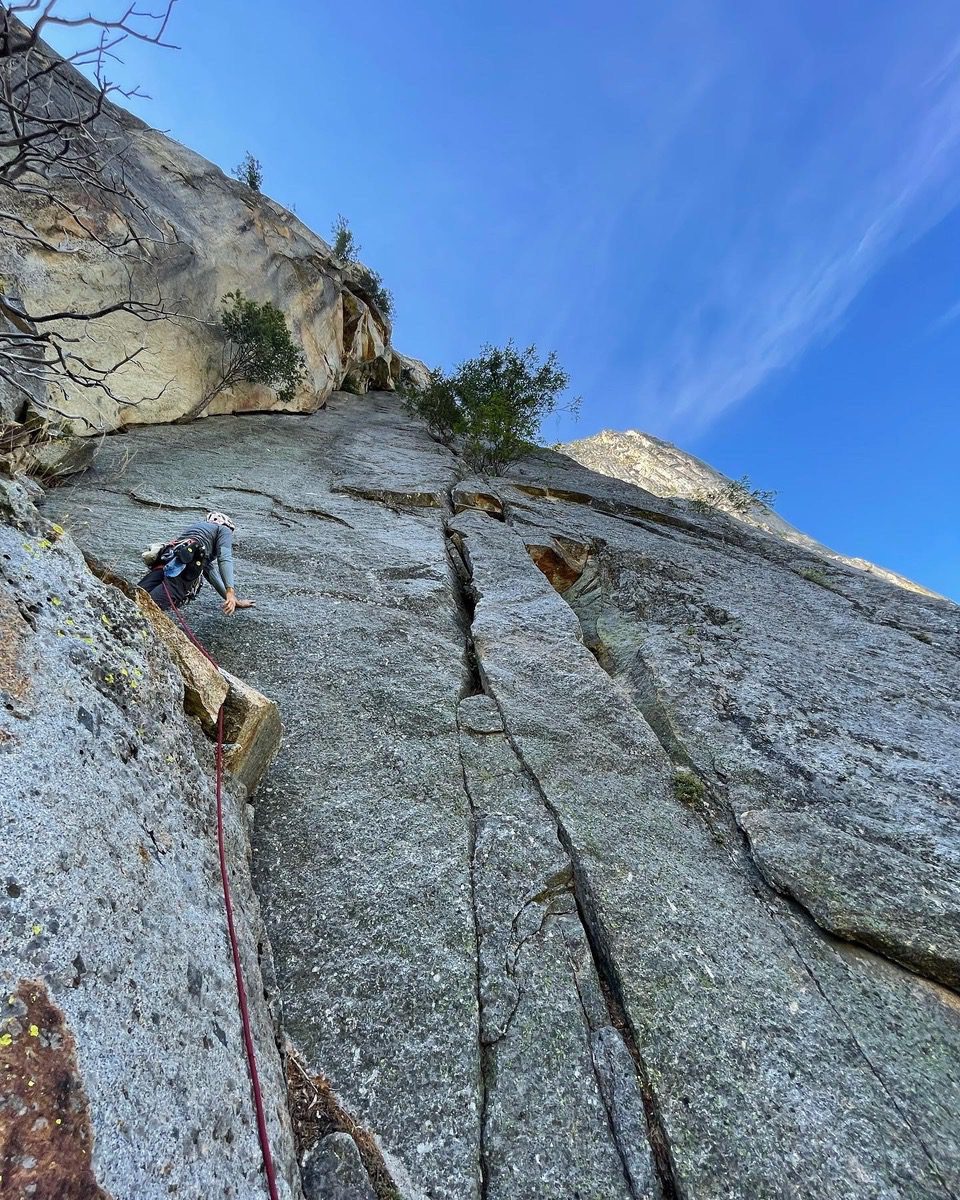 Getting higher on the North Buttress. Photo by Van Leuven