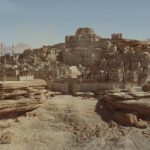 Close-up render of the casbah rock environment showcasing intricate procedural texturing