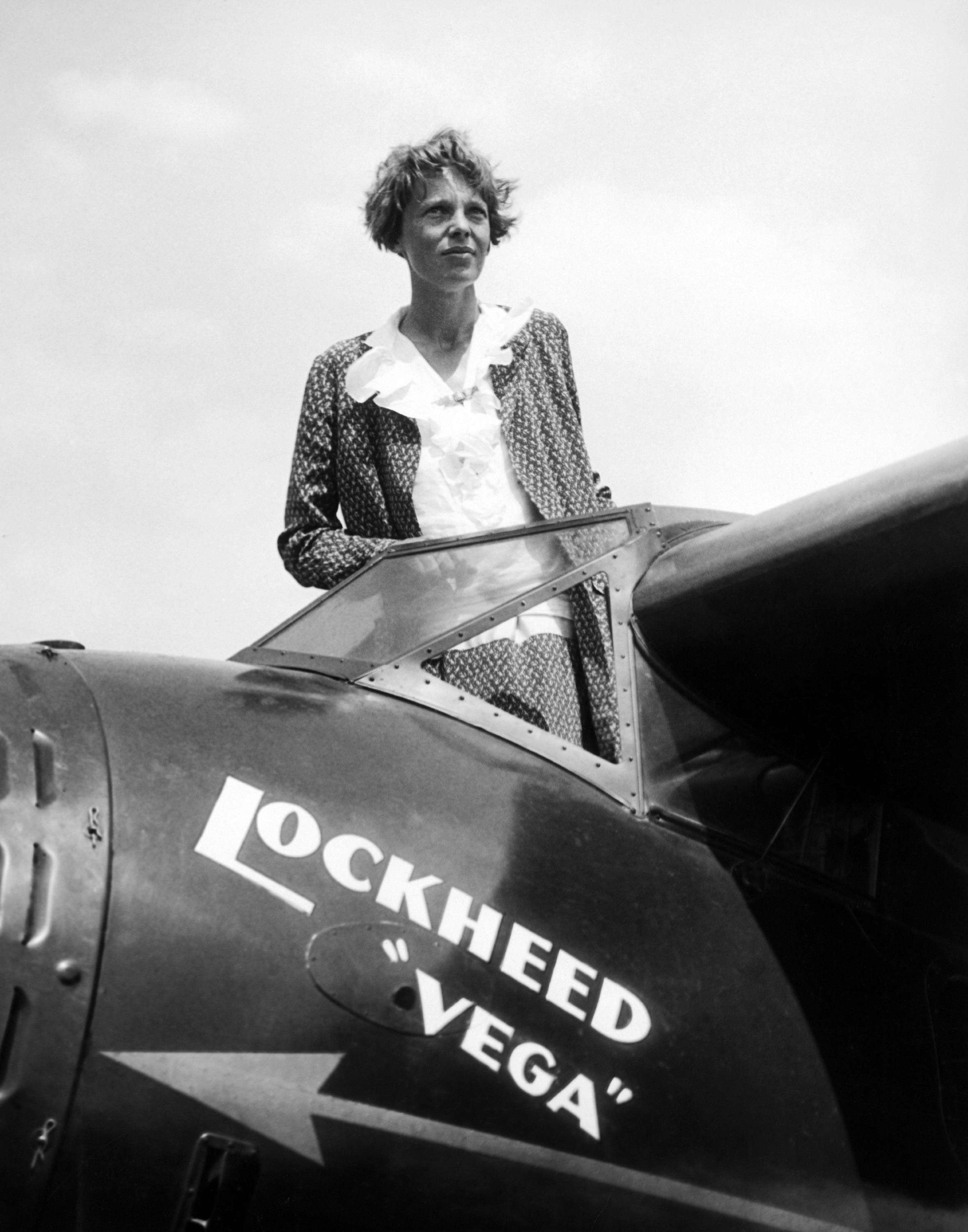 Historical image of Amelia Earhart declared officially dead in 1939 after extensive unsuccessful searches