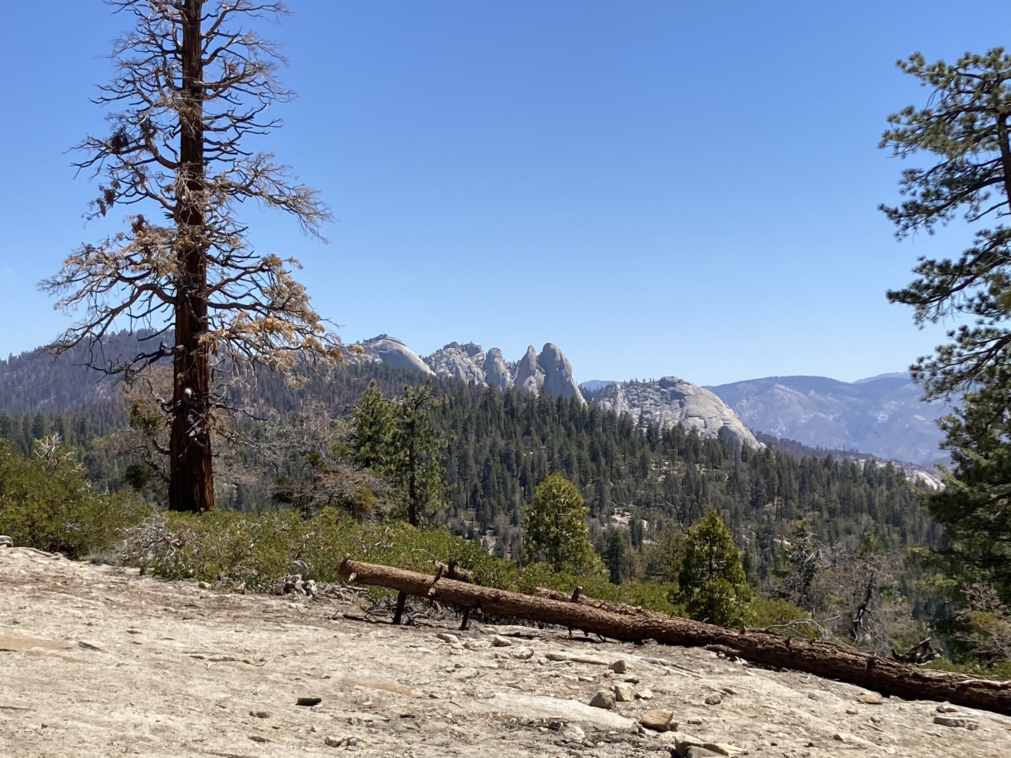 The Needles formations visible during the approach to Dome Rock