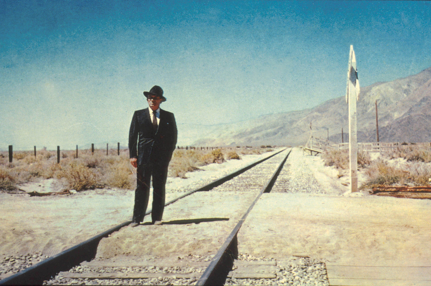 John J. Macreedy facing hostility from the residents of Black Rock in a scene from the black rock movie