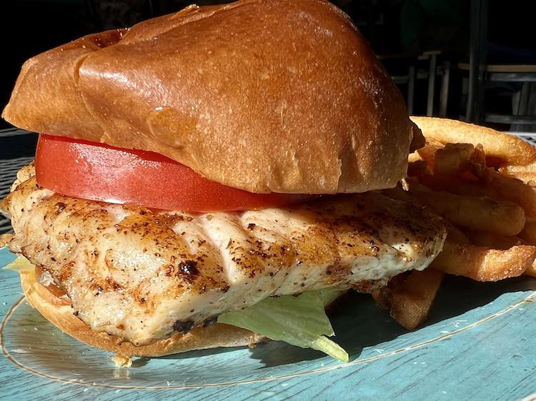 Blackened Grouper Sandwich at Beach Waves Grill Indian Rocks Beach Florida