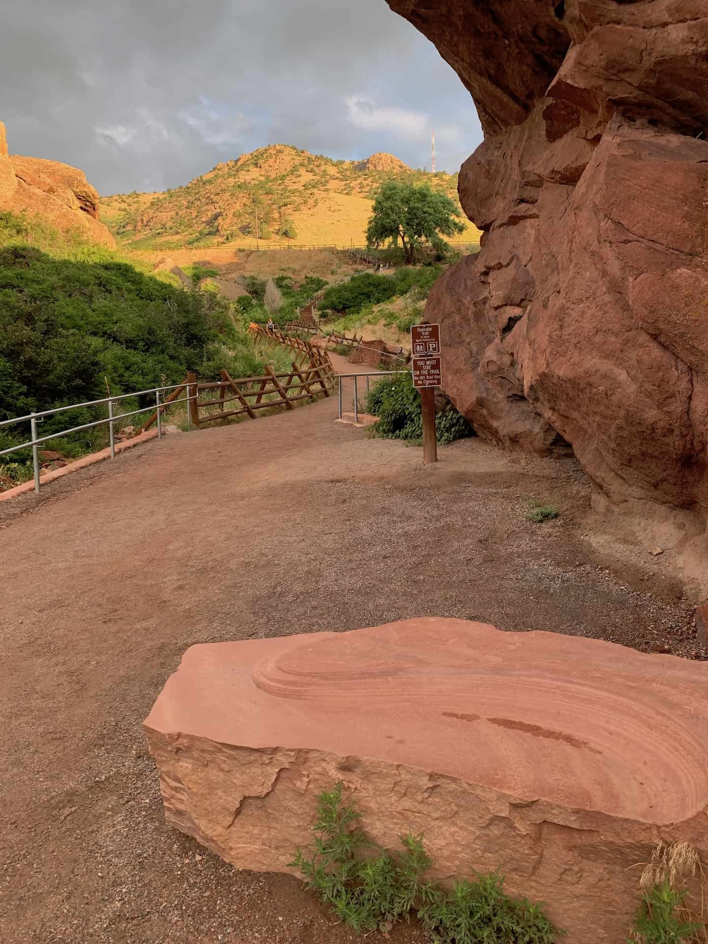 The Funicular Trail staircase at Red Rocks Park in Denver