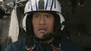 Dwayne Johnson as a rescue helicopter pilot in San Andreas movie