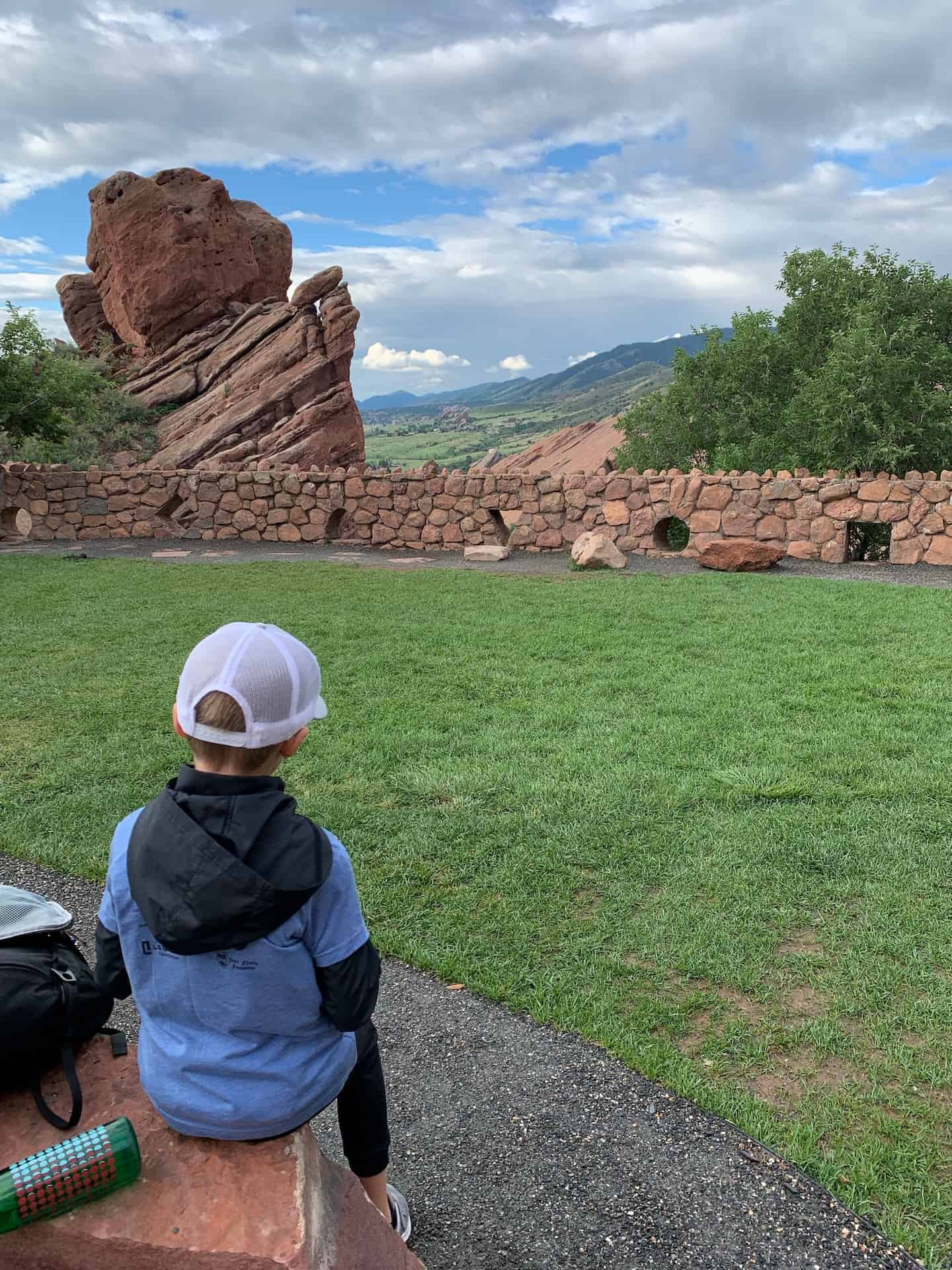 Enjoying a breakfast picnic on the lawn of The Trading Post at Red Rocks Denver