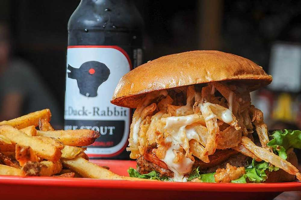 Delicious burger from Burgers and Barley, a top burger destination in Rock Hill