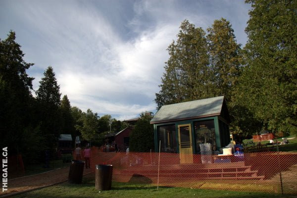 Rustic cabin built as part of the Camp Rock 2 film set.