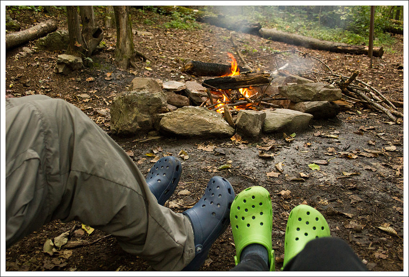 Campfire at Campsite on Appalachian Trail