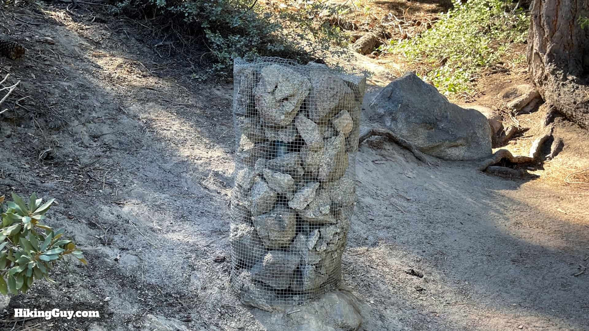 Stone bin trail marker on the Castle Rock Trail