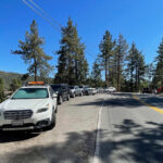 Limited parking area along Big Bear Boulevard for Castle Rock Trail