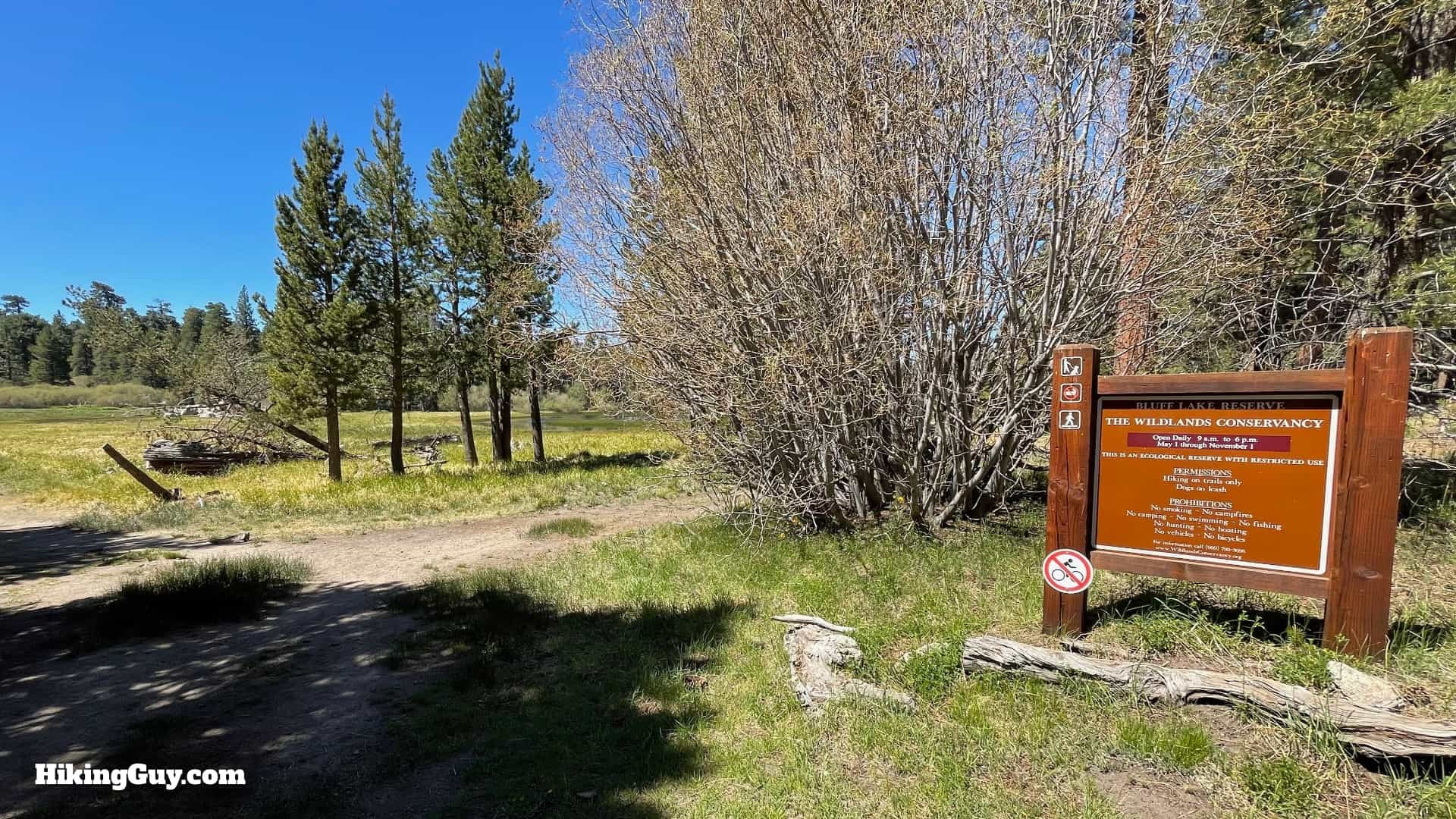 Sign for Wildlands Conservancy at Bluff Lake Reserve