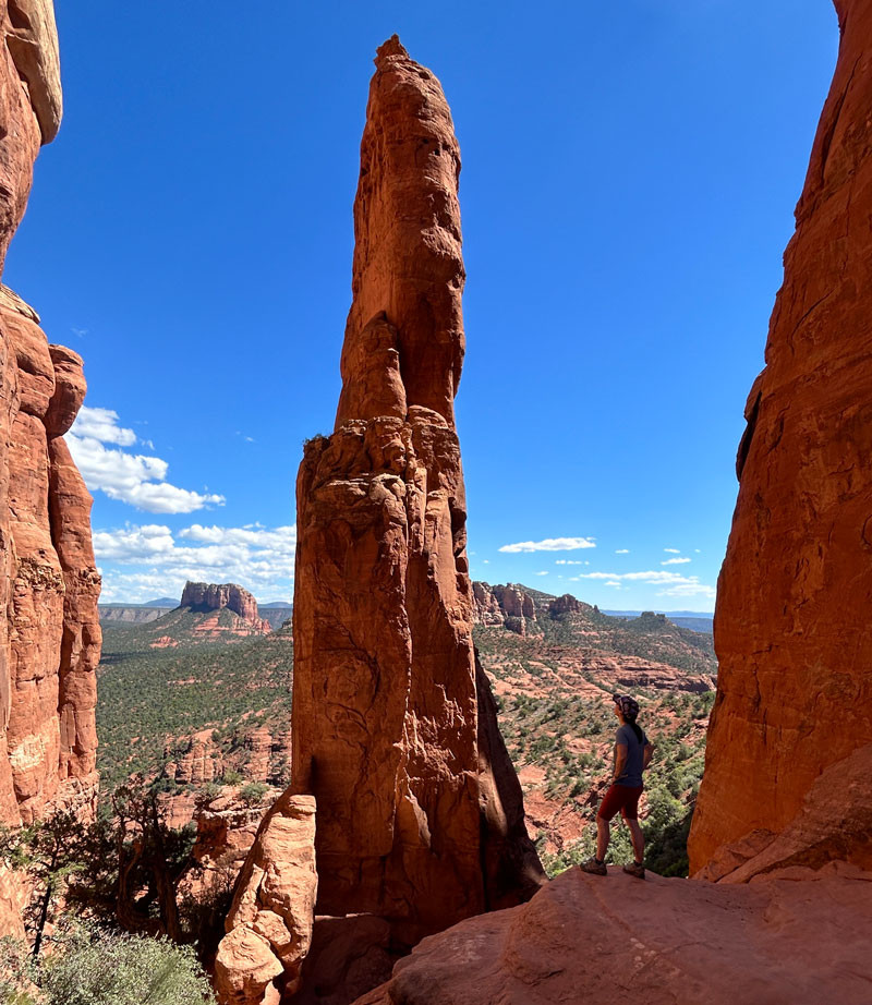 Exploring the rumored vortex location beyond the official end of the Cathedral Rock trail in Sedona, Arizona.