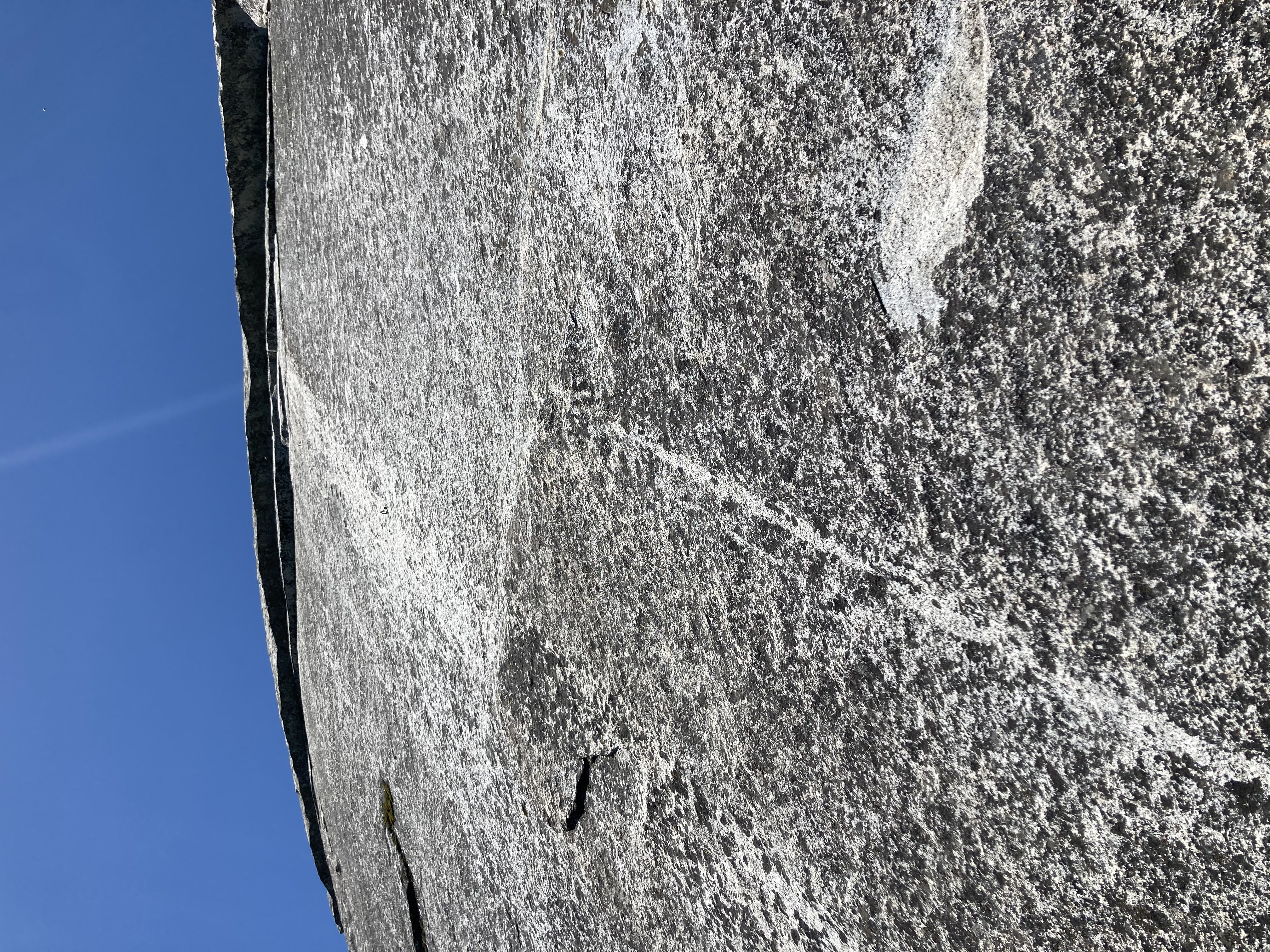 The slabby and final pitch of Tree Route on Dome Rock