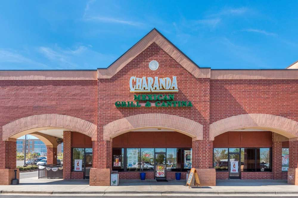 Charanda Restaurant sign in Rock Hill SC, advertising its authentic Mexican cuisine.