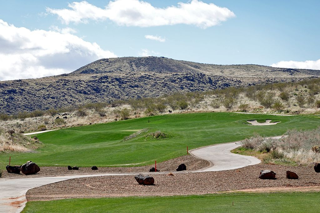 Overview of the 3rd (Valley of Sin) Hole at Copper Rock Golf Course, showing the fairway and green setting