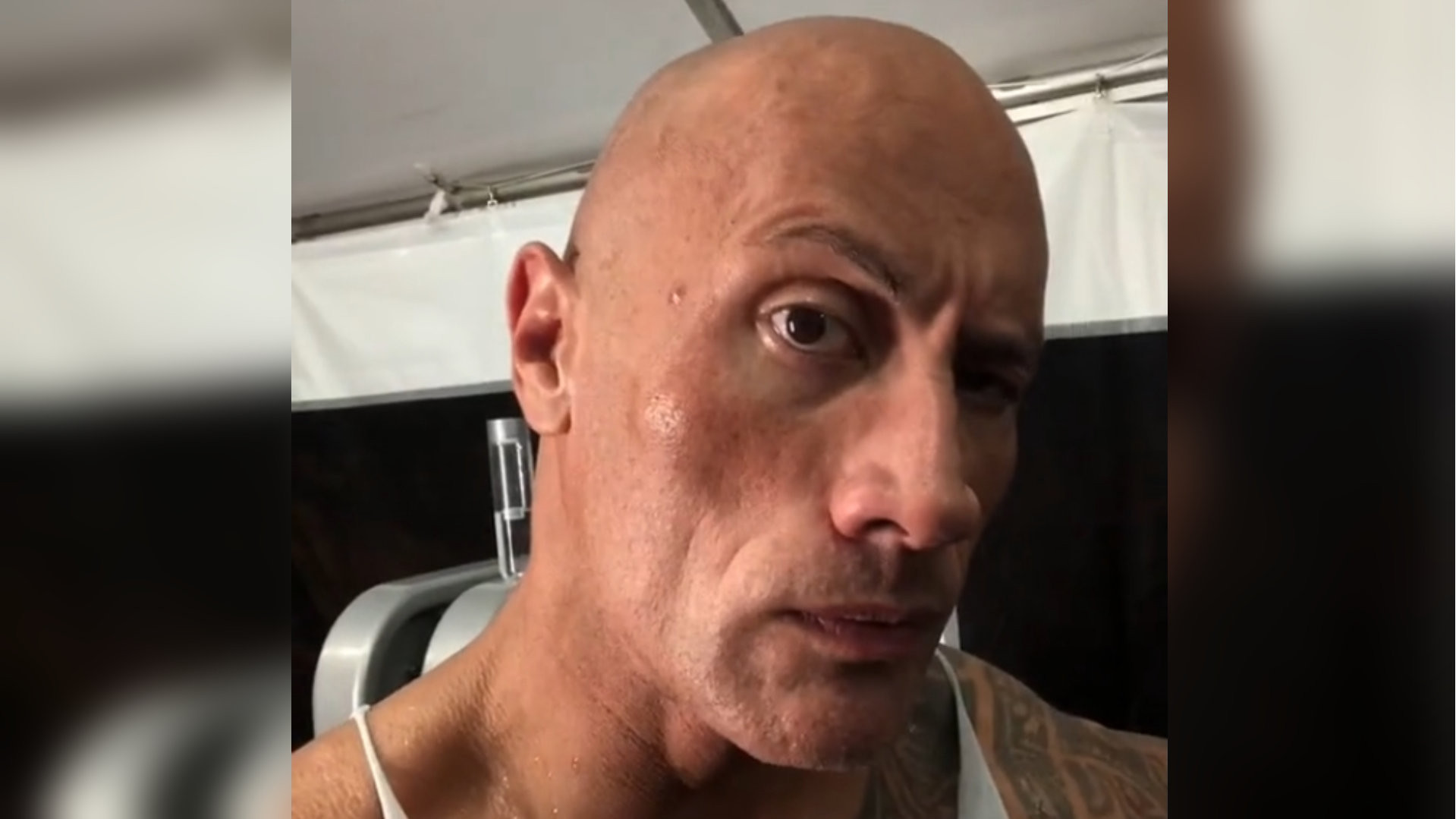 The Rock's signature eyebrow raise