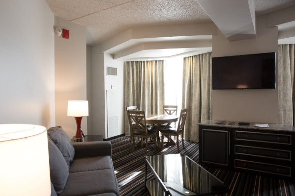 Living Area in a Double Queen Suite at Tulsa Hard Rock Hotel