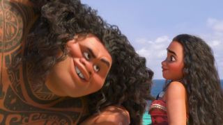 Maui and Moana in Disney's Moana animated movie