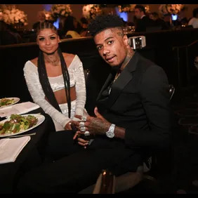 Chrisean Rock and Blueface at the Hollywood Unlocked Impact Awards, illustrating their continued presence in the media despite drama.