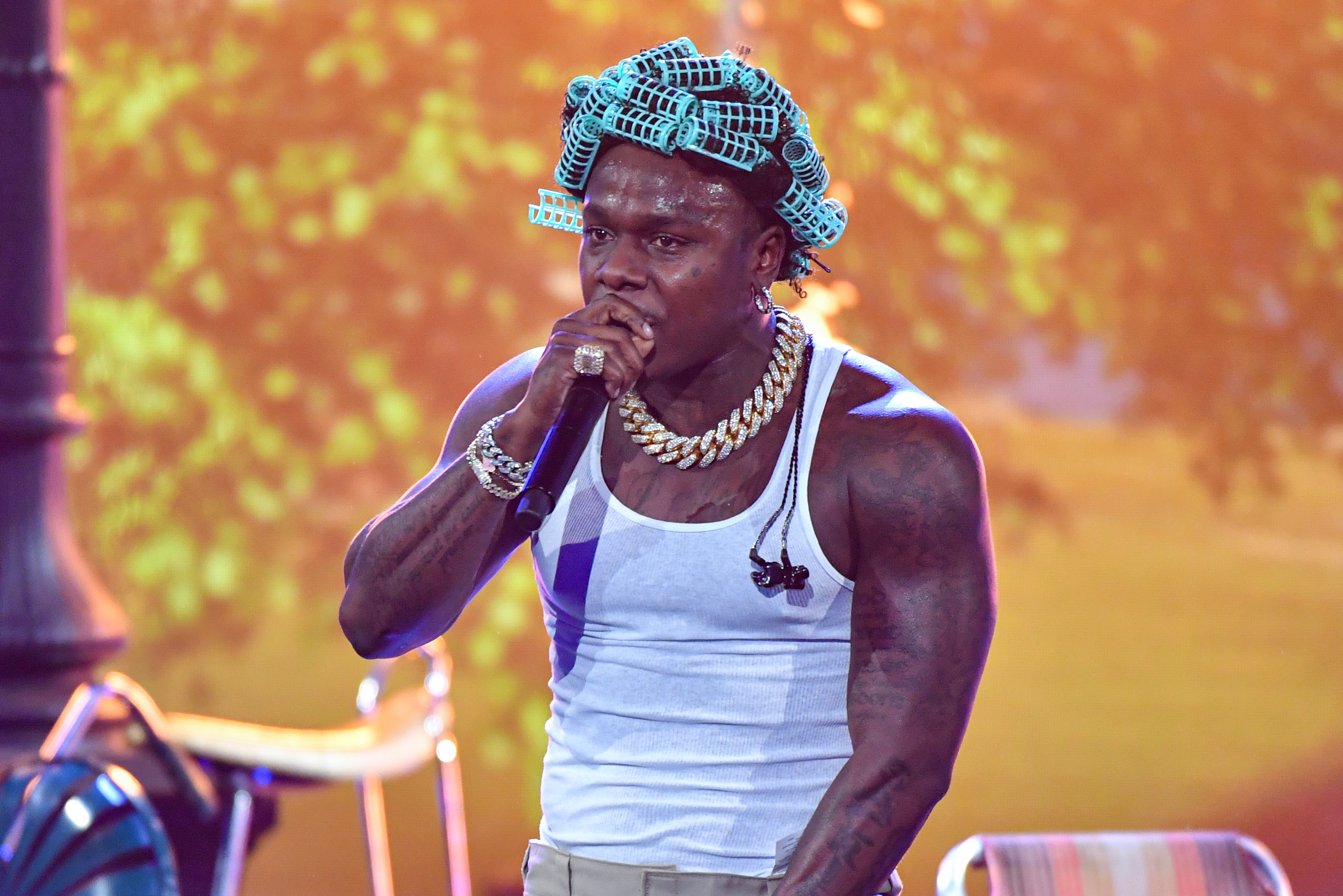 DaBaby performing on stage