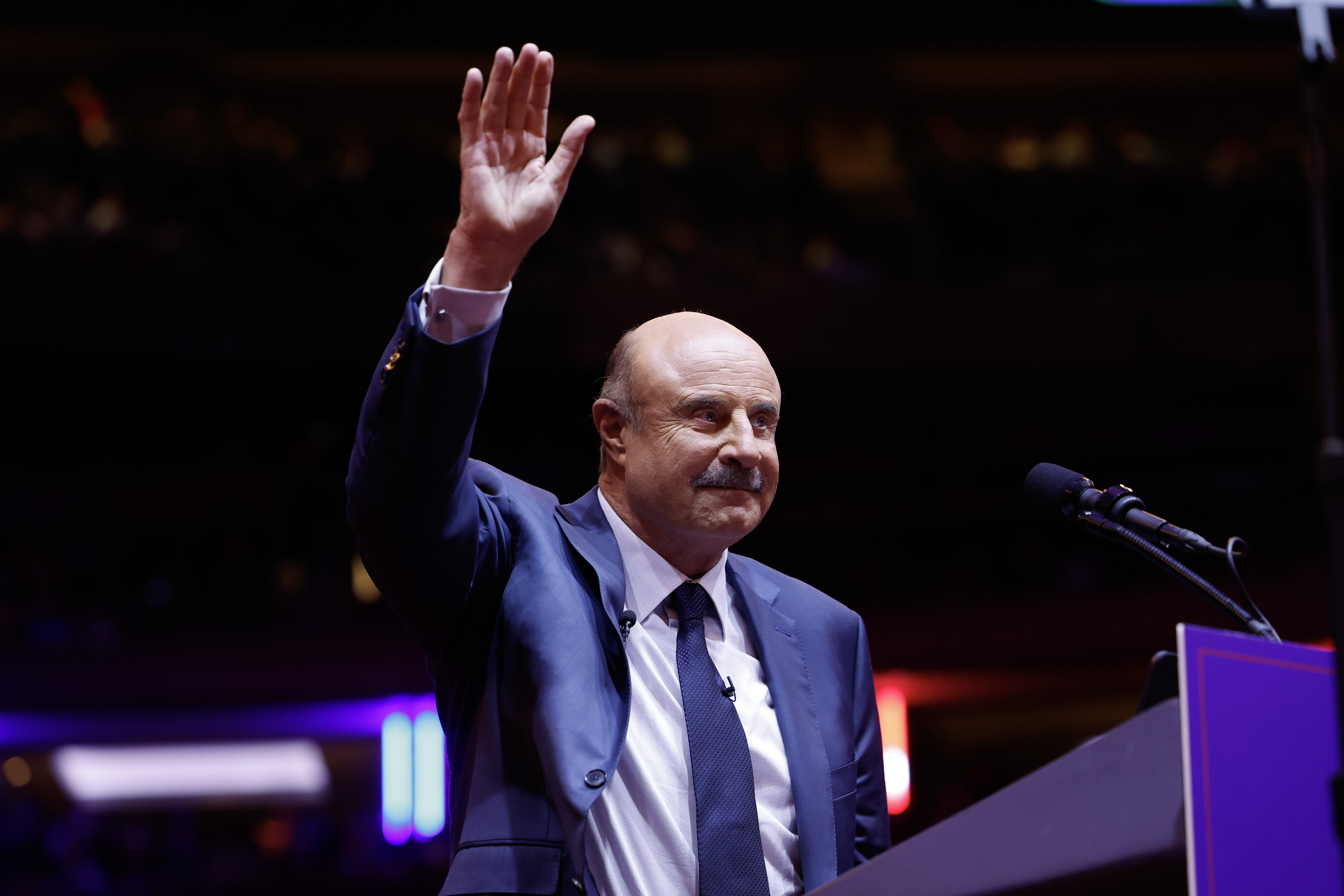 Dr. Phil McGraw speaking at a rally