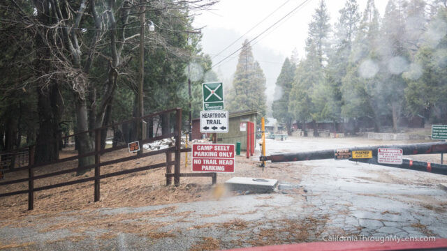 Parking area at the start of Heart Rock Trail near Camp Seeley