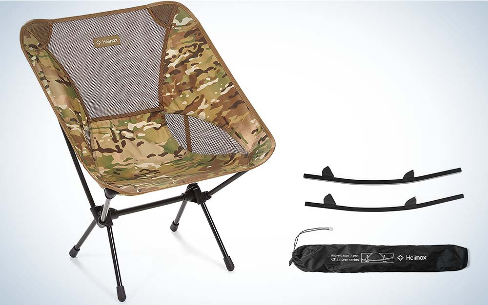 The Helinox Chair One with Rocking Feet is the ultimate lightweight and portable folding rocking chair, perfect for backcountry adventures.