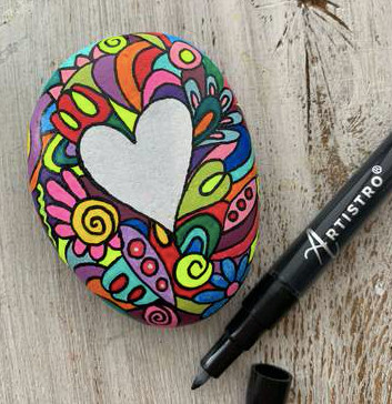 Rainbow Heart Rock Painting Ideas for Colorful Valentines