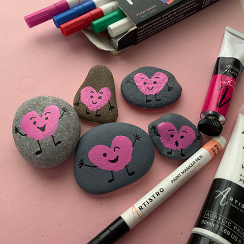 Cute Heart Rock Painting Ideas for Valentine's Day