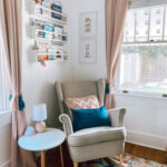 An IKEA armchair converted into a nursery rocker.