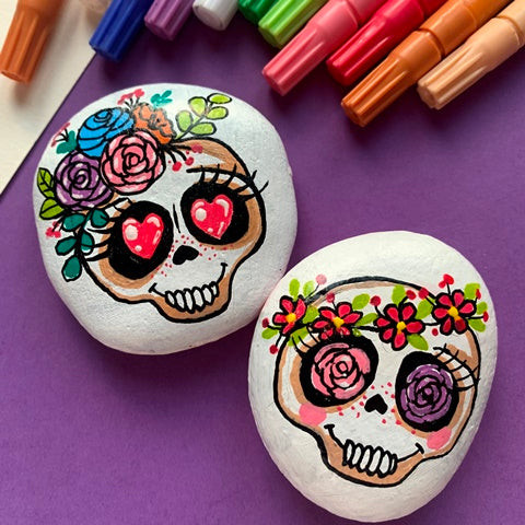 Skull Rock Painting Ideas for Spooky Romantic Themes