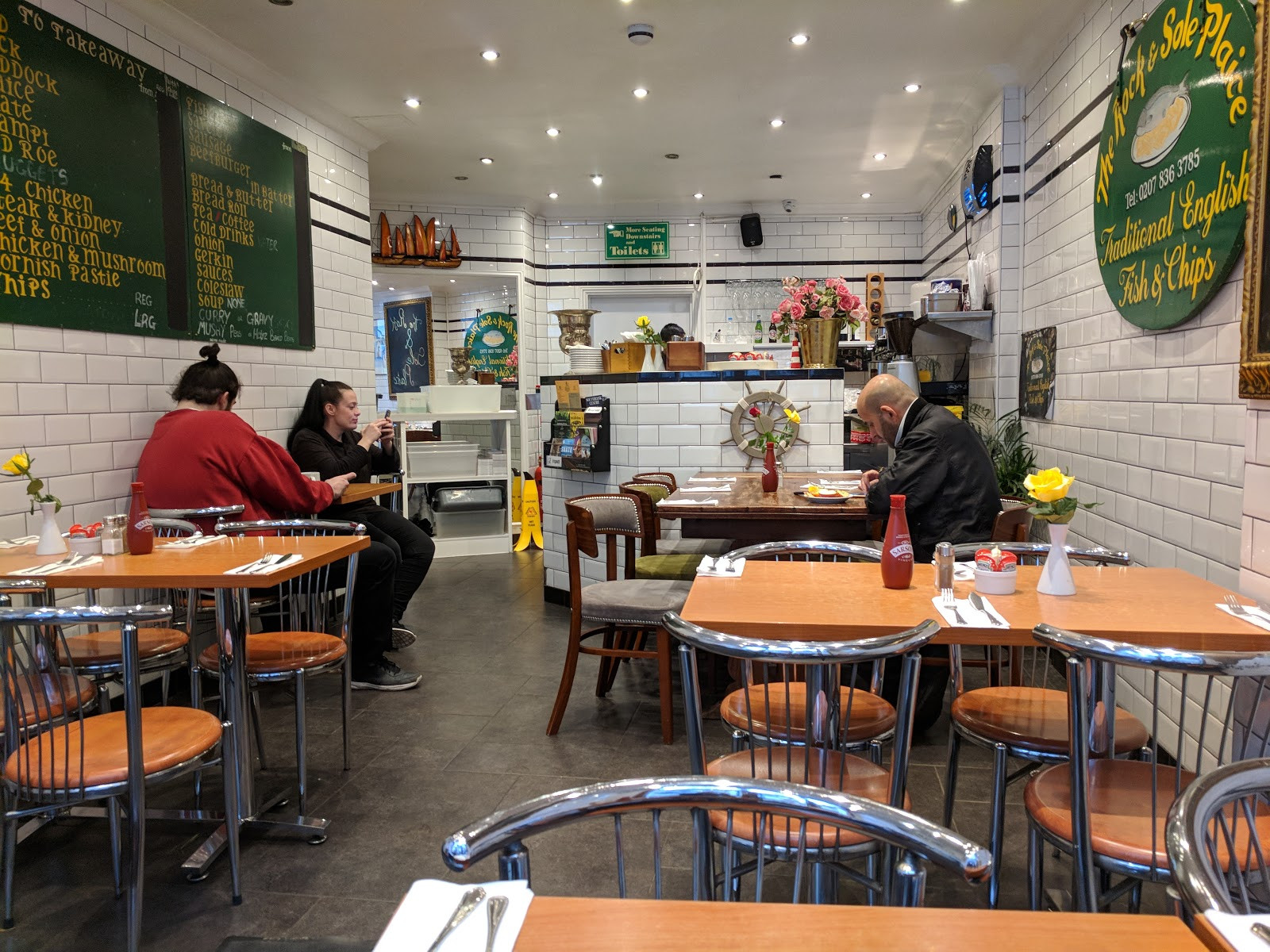 Rock and Sole Plaice London's second room interior with bar and seating area.